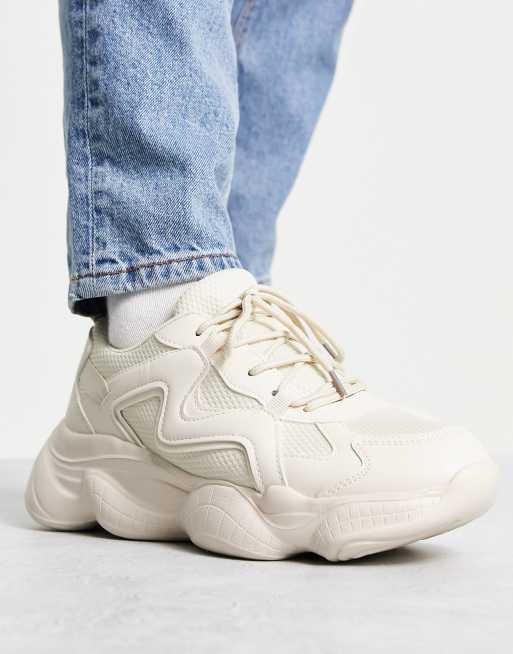 Truffle Collection - Chunky beige sneakers med boblesål