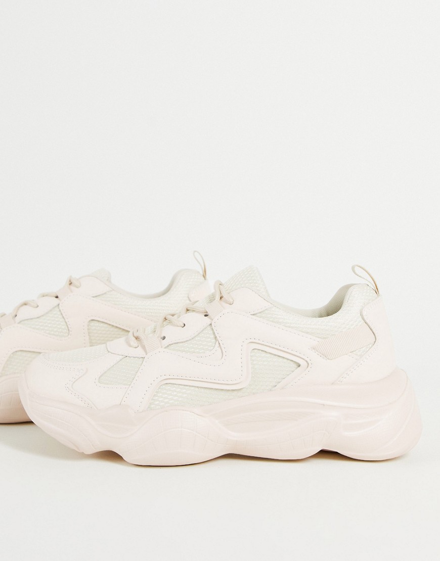 Truffle Collection chunky bubble sole sneakers in sand-Neutral