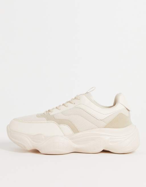 Truffle Collection chunky bubble sole trainers in stone