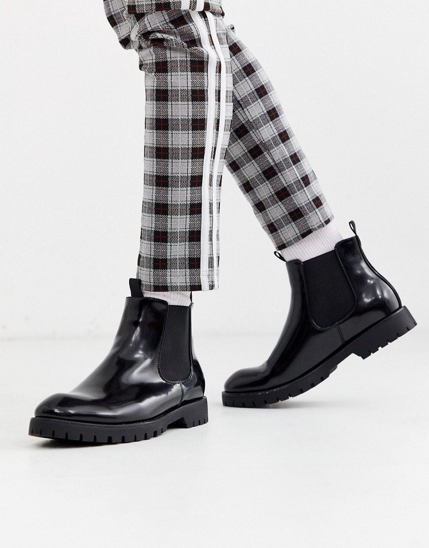Truffle Collection chunky chelsea boot in black