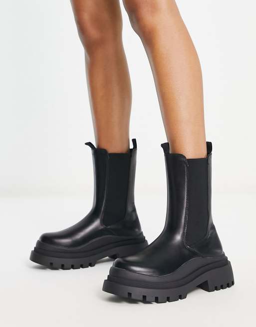 Asos Design Archer Chunky Chelsea Boots In Black on Sale | cpshouston.net