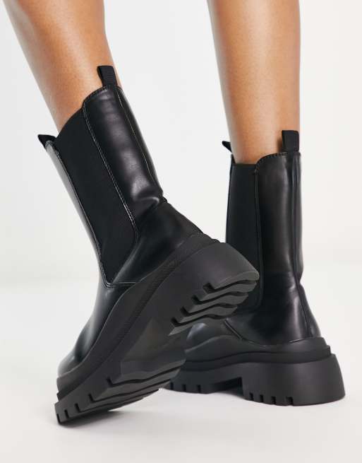 Truffle Collection chunky chelsea boots in black