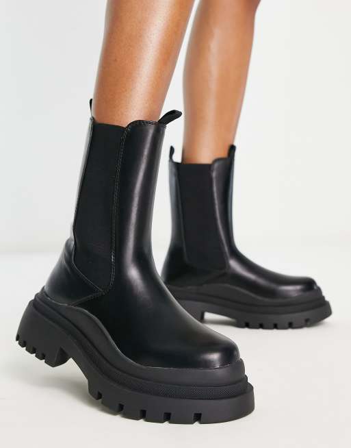 Truffle collection chunky heeled cheap chelsea boots