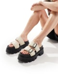 [Truffle Collection] Truffle Collection chunky double strap sandals in white 40 Off white