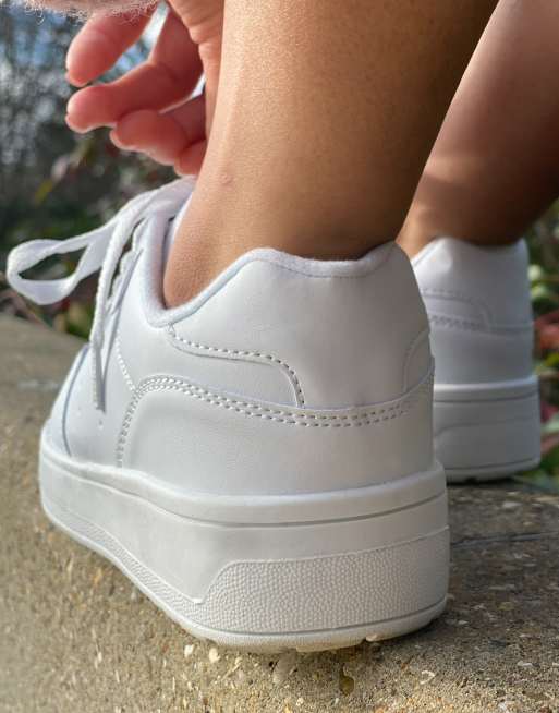 Truffle Collection chunky flatform sneakers in white