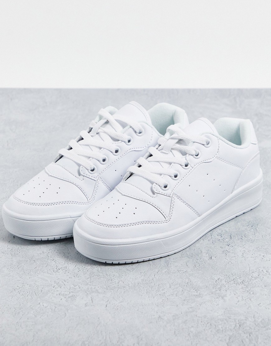 Truffle Collection chunky flatform trainers in white