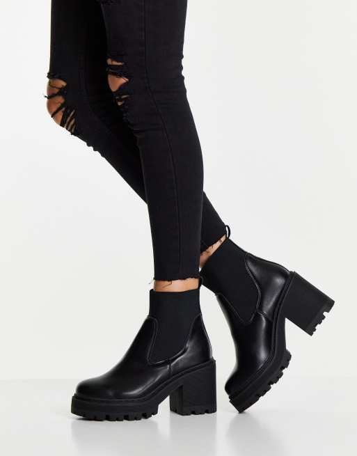 Truffle collection chunky 2025 heeled chelsea boots