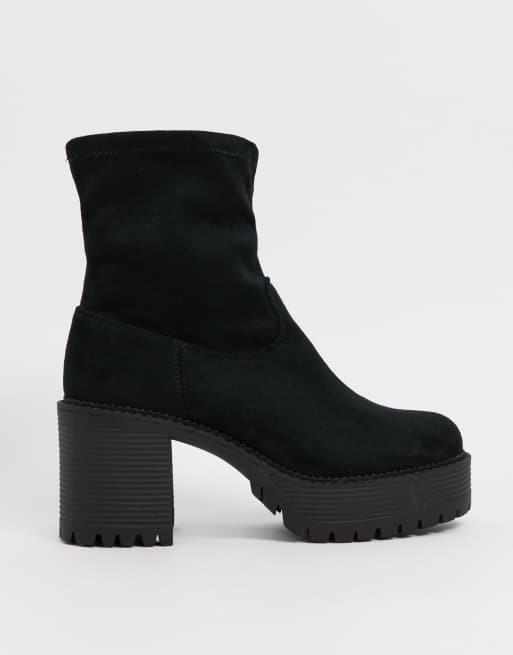 knee high chunky sock boots