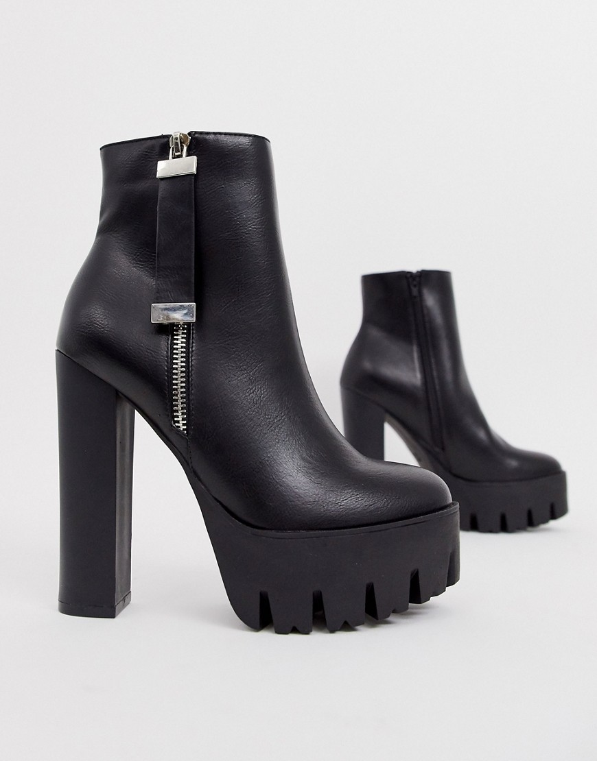 Truffle Collection chunky high platform boots in black
