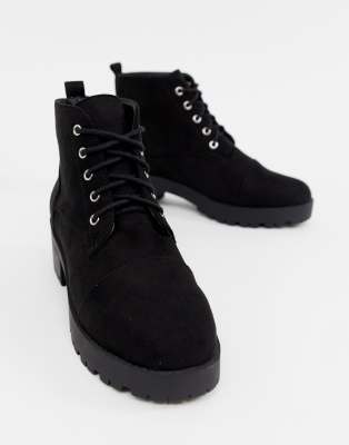 truffle collection chunky lace up ankle boots