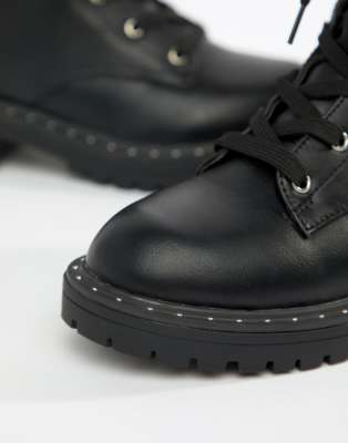 truffle collection chunky lace up ankle boots