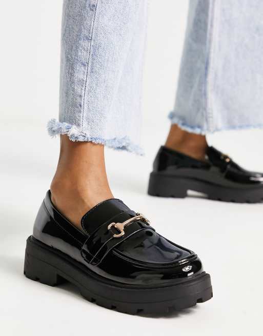 Truffle Collection - Chunky loafers i sort lak