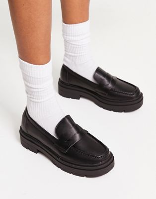 Truffle Collection Chunky Loafers In Black | ModeSens