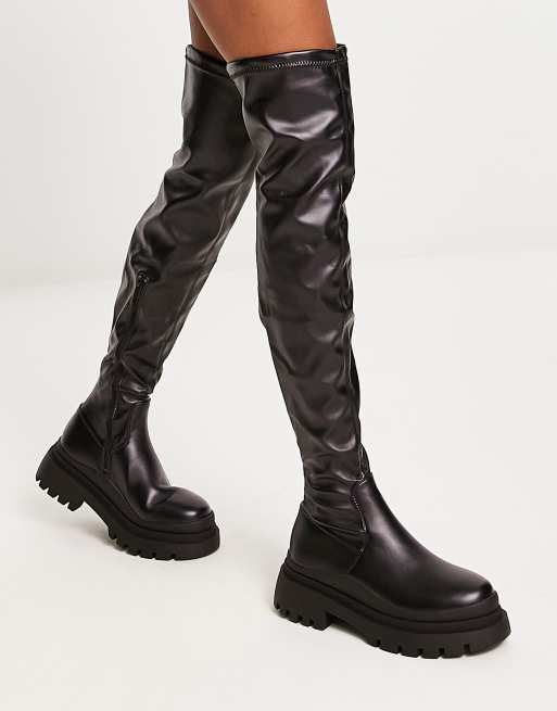 Chunky over outlet the knee boots