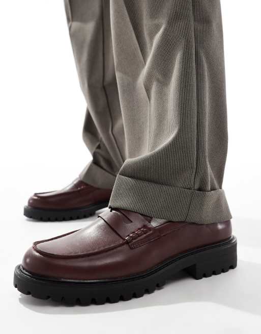 Truffle Collection chunky sole platform shoes in burgundy - US M 10 / EU 43 PLATFORM LOAFER main image 4