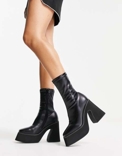 Truffle Collection chunky platform boots in black ASOS