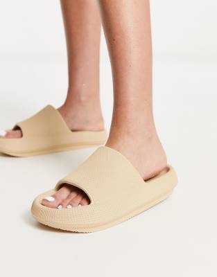 Truffle Collection Chunky Pool Slide In Bone-neutral