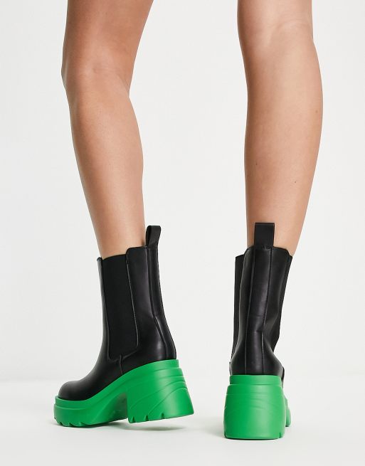 Truffle collection chunky hot sale heeled chelsea boots