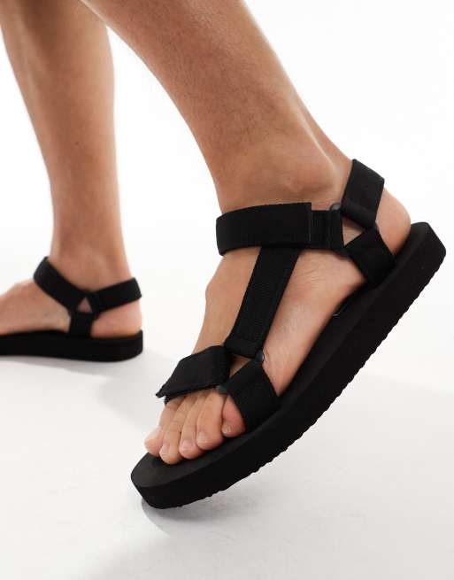 Truffle Collection - Chunky sandaler med webbing-remme i sort