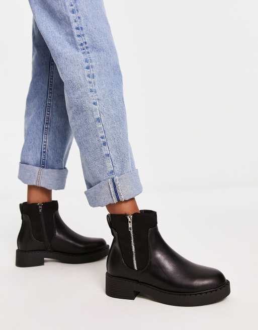 Zip black hotsell ankle boots