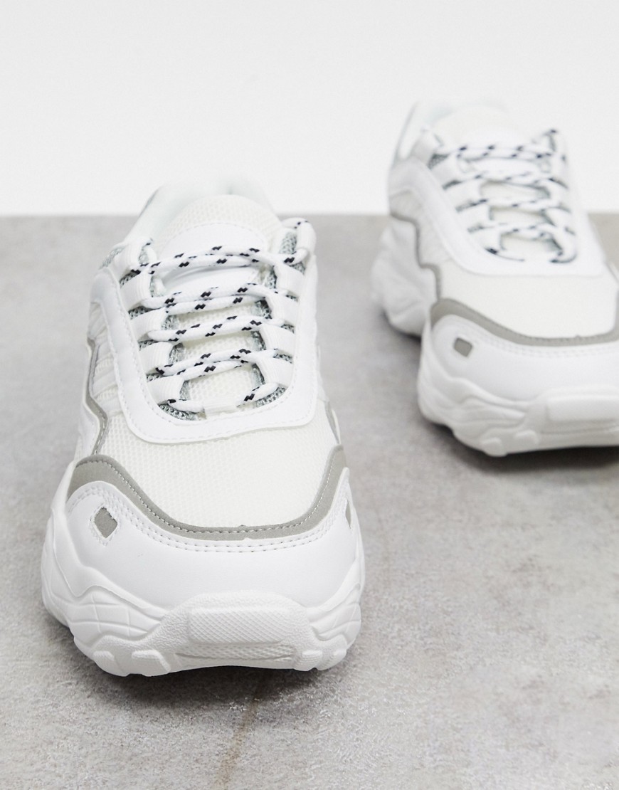 Truffle Collection chunky sneakers with bubble sole in white and gray