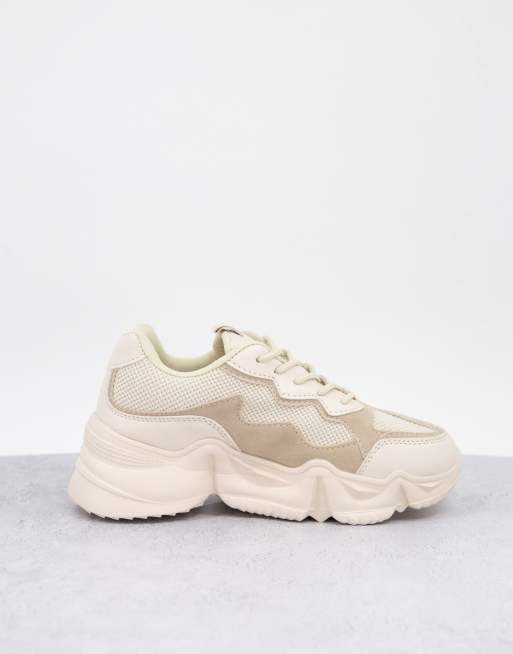 Truffle Collection chunky sneakers with exaggerated sole in beige | ASOS