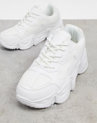TRUFFLE COLLECTION CHUNKY SNEAKERS WITH EXAGGERATED SOLE IN WHITE,191132