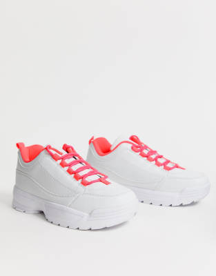 truffle collection chunky lace up canvas shoes