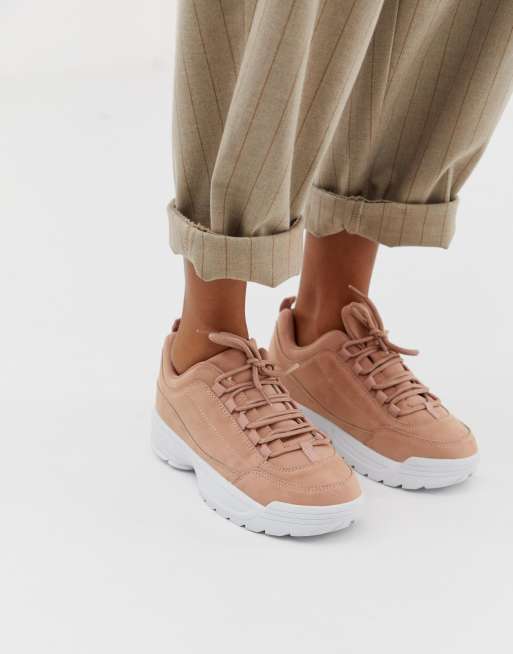 truffle collection chunky lace up canvas shoes