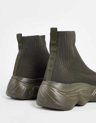 khaki sock trainers