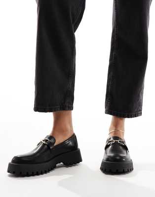 Truffle Collection Truffle Collection chunky sole penny loafers in black