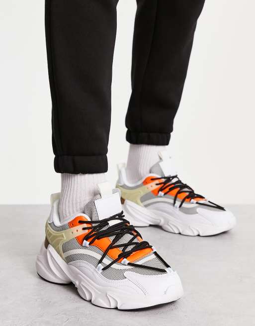 Truffle Collection chunky sole sneakers in ecru/colour mix, 3 of 4