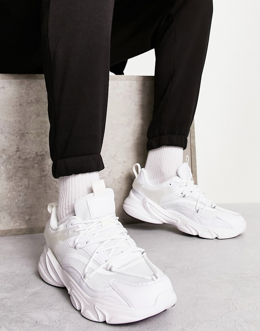 Truffle Collection chunky sole sneakers in white/ecru