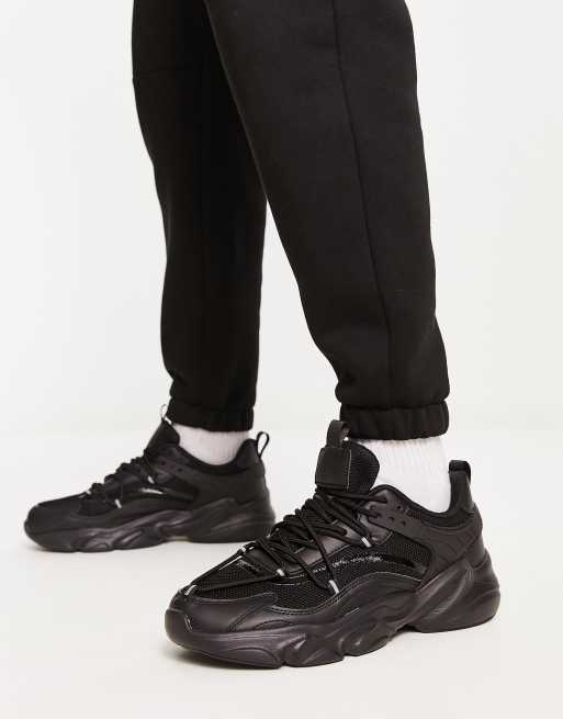 Truffle Collection chunky sole trainers in black | ASOS