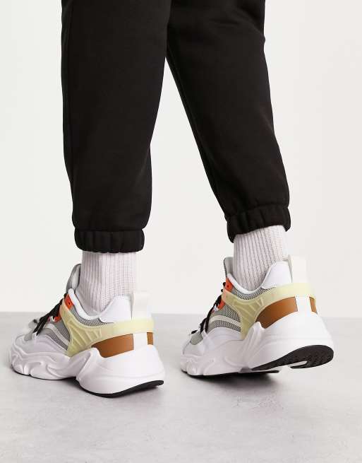 Truffle Collection chunky sole trainers in ecru/colour mix, 2 of 4