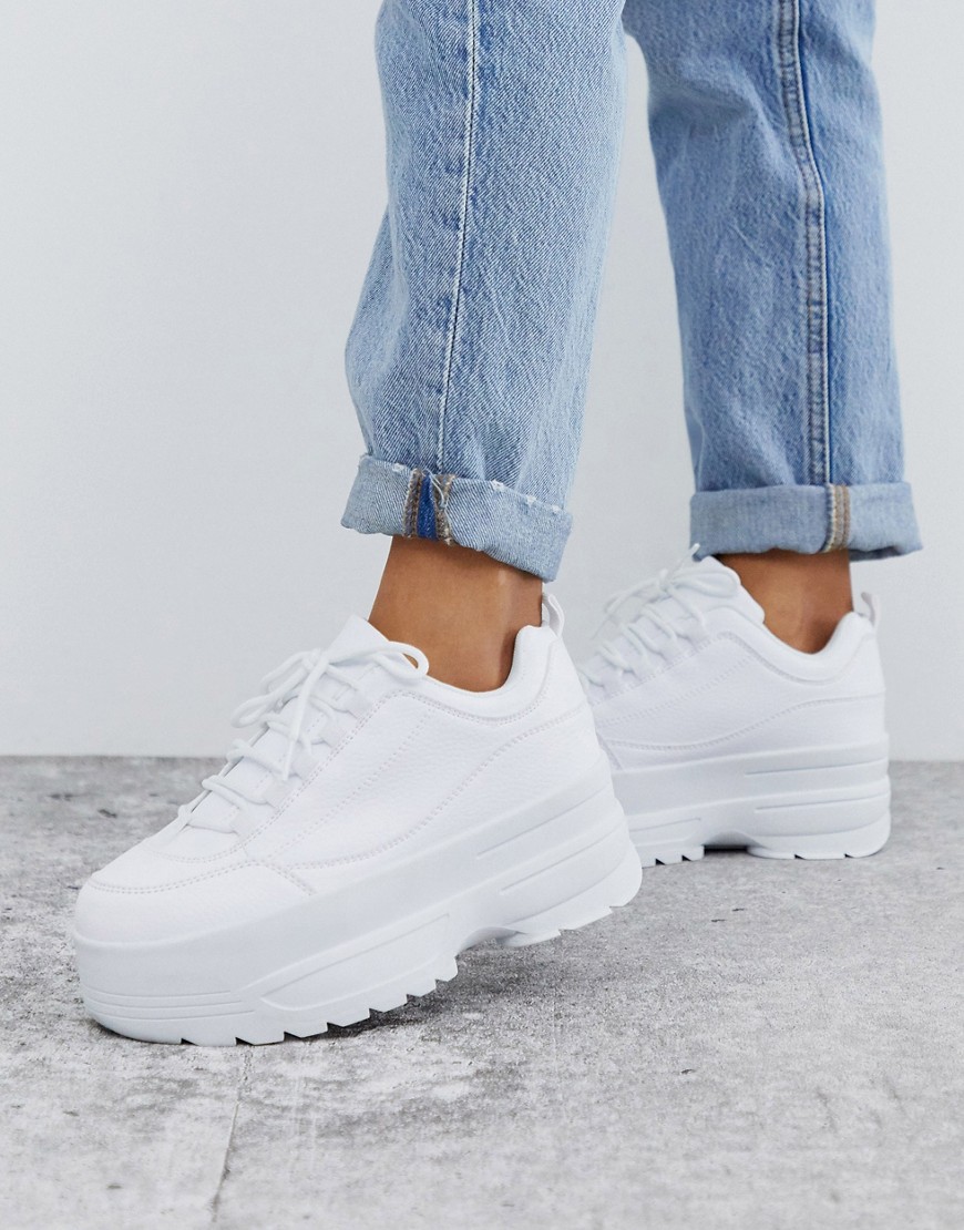Truffle Collection chunky sole trainers in white