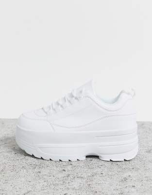 white thick sole trainers