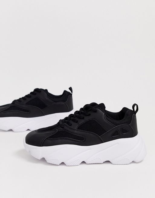 Truffle Collection chunky trainer in black | ASOS