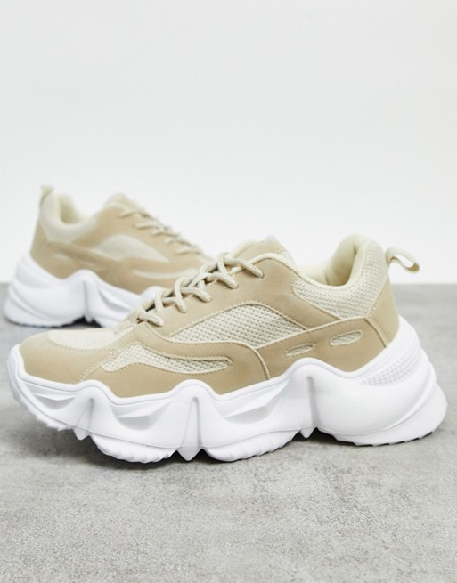 Truffle Collection chunky trainers in beige