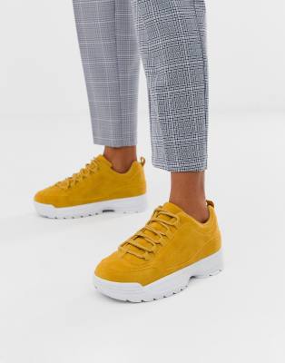 mustard chunky trainers