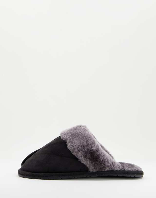 Truffle Collection classic mule slippers in black