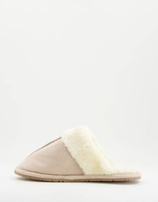 Truffle Collection classic mule slippers in cream | ASOS