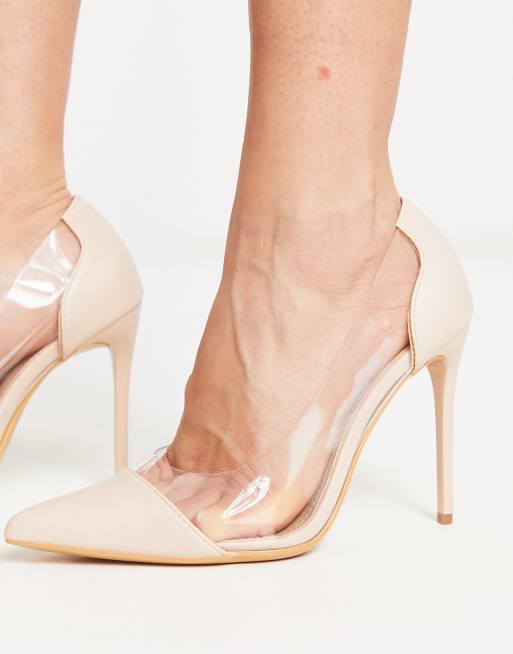 Nude clear deals pointed heels