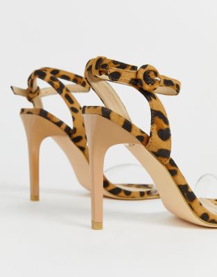 leopard clear sandals