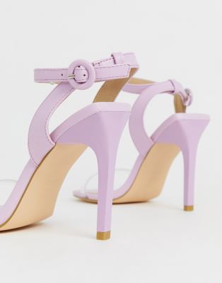 clear strap barely there heels