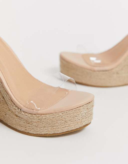 Clear cheap strap espadrille