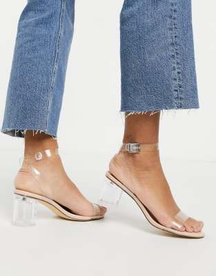asos clear strap heels