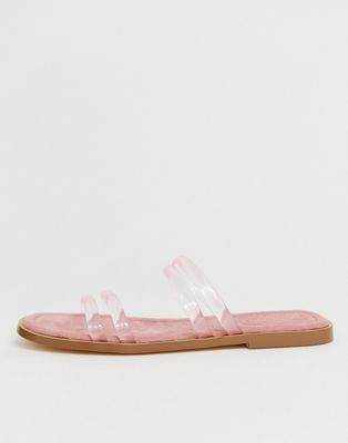 clear transparent flat sandals