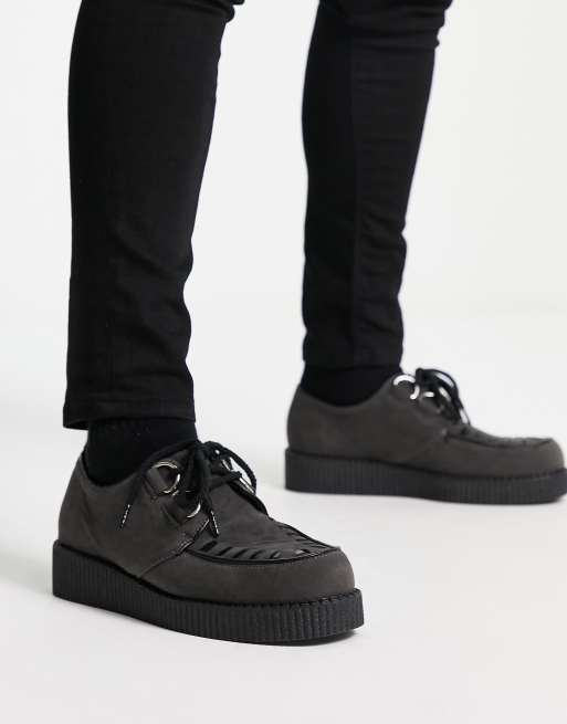 Truffle Collection Creeper Schnurschuhe aus Mikro Wildleder in Grau ASOS