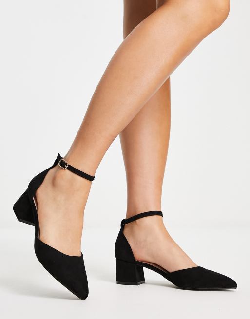 Truffle Collection – Czarne buty na średnim obcasie klockowym